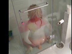 Blonde Pantyhose Shower 